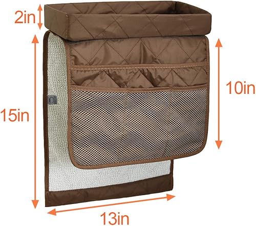 Miniatura 2 de MDSTOP Organizador de reposabrazos de sofá con bandeja portavasos, soporte para control remoto de TV, organizador de sillón para tazas, controlador