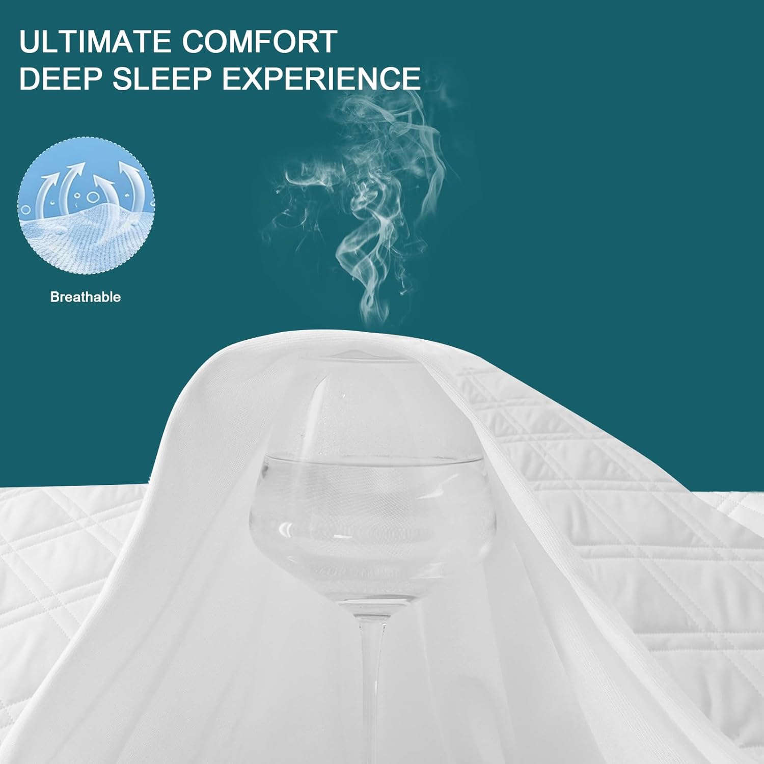 2 Pack Waterproof Mattress Protector Queen Size, All-fit-One Soft Noiseless Bed Mattress Cover with Deep Pocket 8-21", Washable for Bedwetting, Cool Sleep, Suitable for Home Bedroom Hotel, White