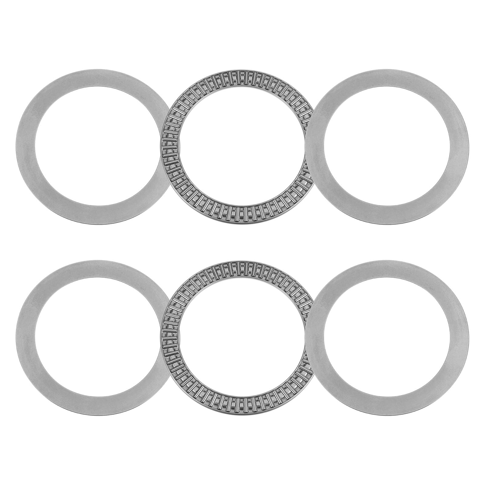 sourcing map AXK110145 Axial-Nadellager mit Unterlegscheiben 110mm Bohrung 145mm Außendurchmesser 4mm Breite 2 Stück