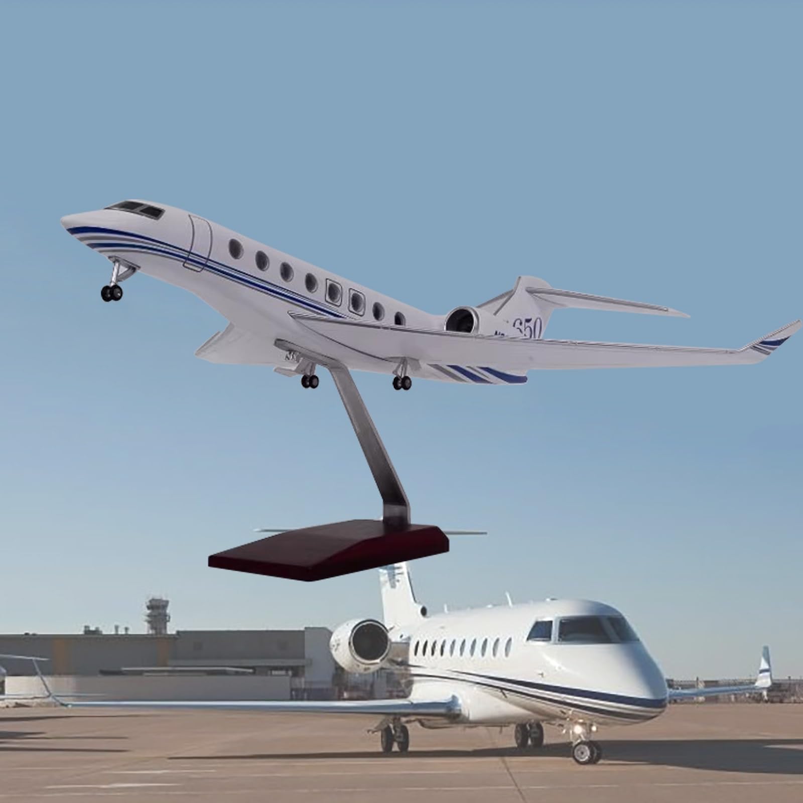 Maquette Gulfstream G650 1:67 – 45 Cm En Résine, Support Inclus, Pour Collectionneurs Et Passionnés D'aviation