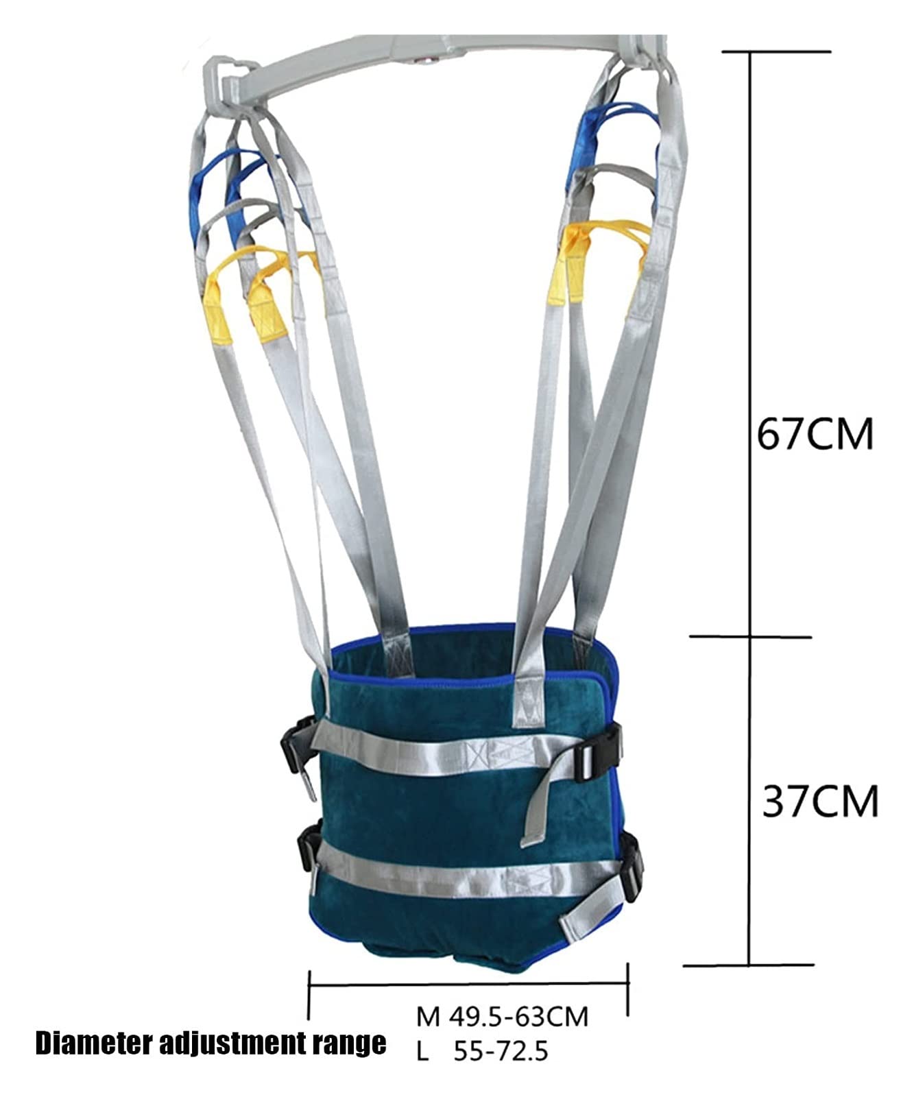 MM Imbracatura per Paranco per Sollevatore GambeMultiuso Regolabile Imbracatura Standard per Sollevatore Disabili e Anziani Modello, Medical Handicap Four Point Sling Grande capacità di Carico 380 Lib