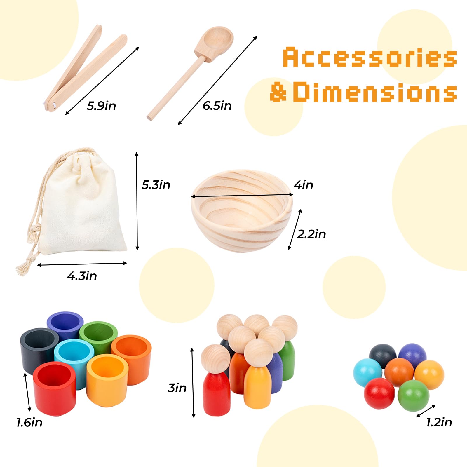 KUKUTrue Giocattoli Montessori 2 3 4 5, Giochi In Legno Per Bambini 2 Anno Montessori 3 Anni Motricita Fine Gioco Di Ordinamento E Impilamento Regalo Bambino Bambina 2 5 Anni 0 300x300