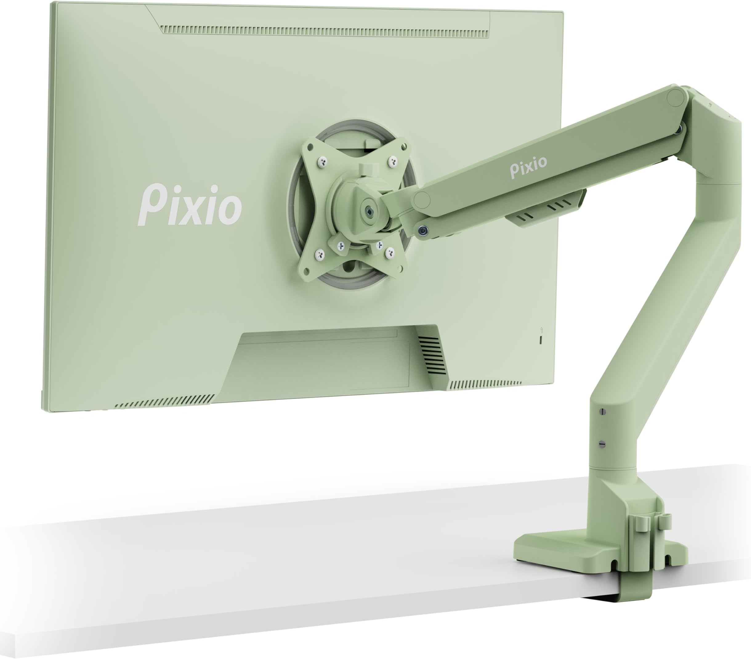 - Pixio PS1S Wave Mint Green Single Monitor Arm Stand Desk Mount - Fits up to 32 inches Monitors and up to 19.8lbs. VESA Compatibility and Integrated Cable Management