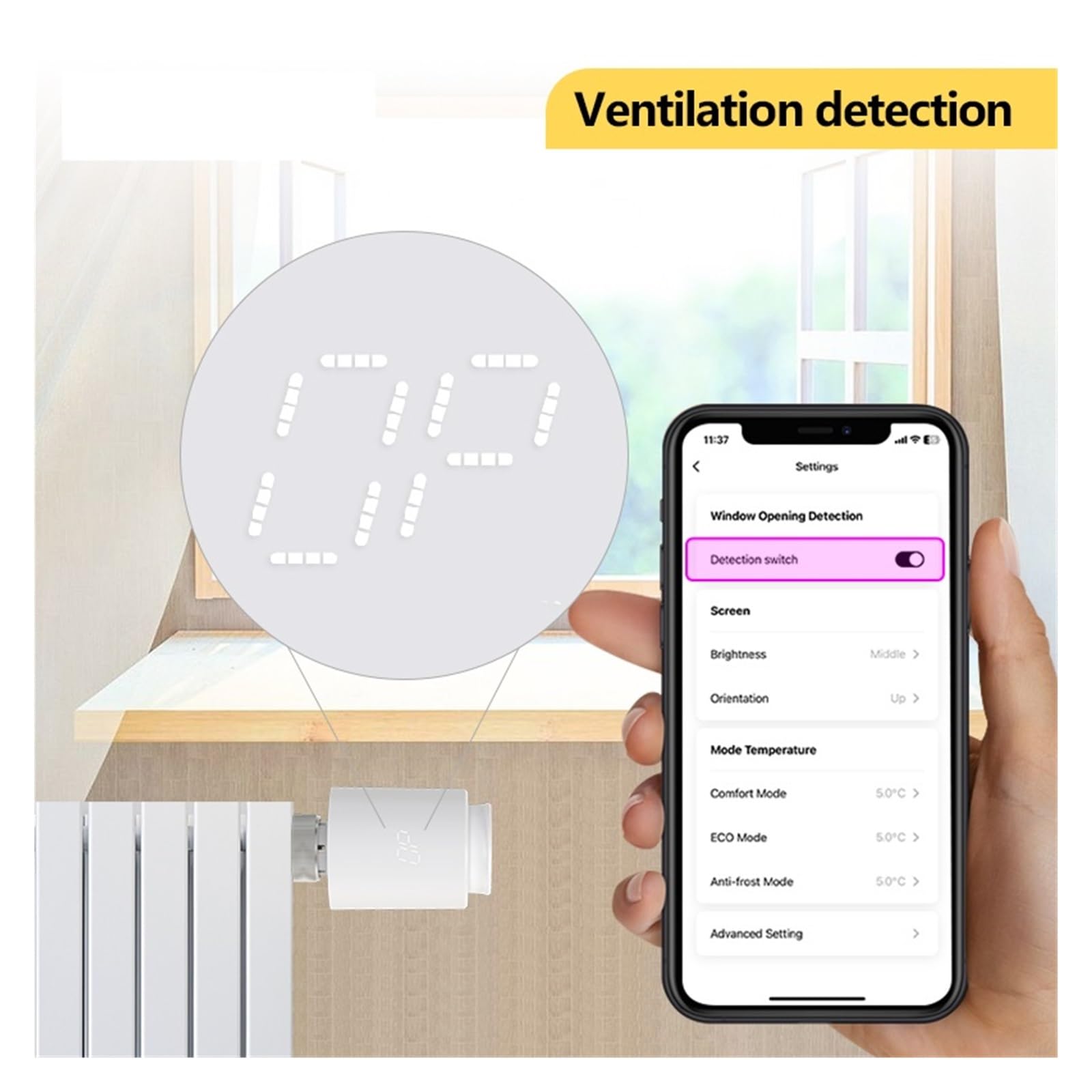 Termostato Inteligente TRV, válvula de radiador, Cabezal de actuador WiFi, Controlador de Temperatura Remoto, Control por Voz