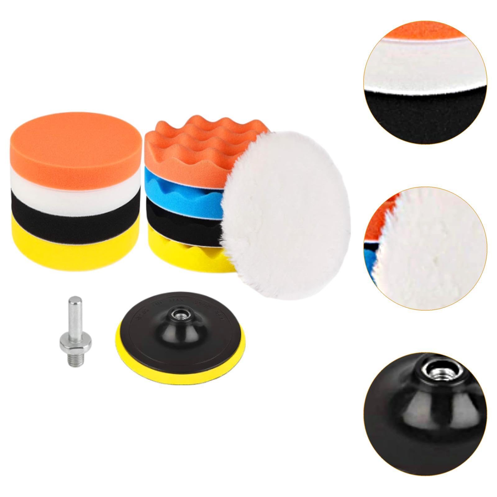 Kit di 6 Spugne Lucidanti per Auto Da 3 Pollici (7,6 Cm) per Detailing Auto, Barche, Camion E Automobili, 5 pezzi