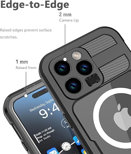 Miniatura 3 de Diseño para iPhone 15 Pro Max Funda impermeable de 6.7 pulgadas, cuerpo completo protector a prueba de golpes a prueba de polvo para iPhone 15 Pro