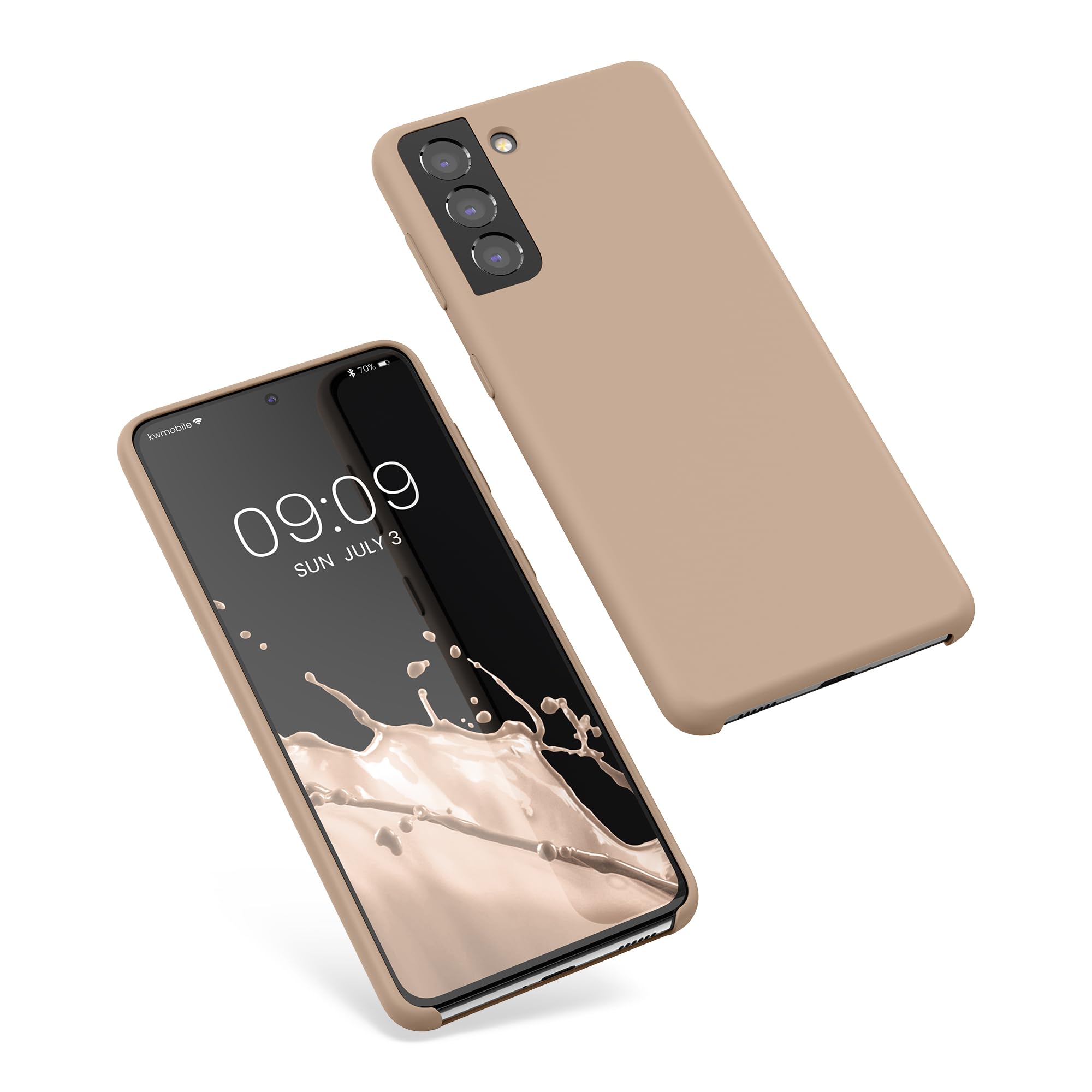 kwmobile Carcasa Compatible con Samsung Galaxy S21 Funda - Case TPU y Silicona antigolpes - Apto Carga inalámbrica - nácar — view 8