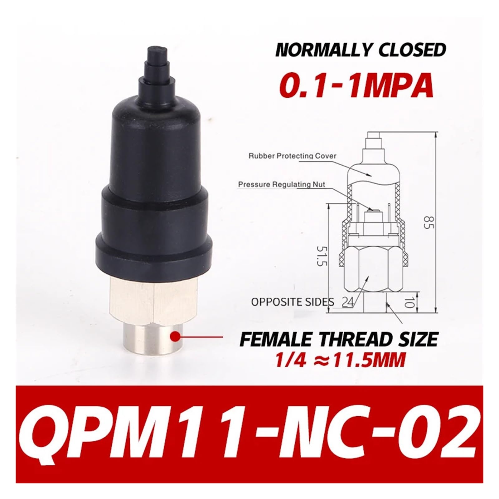 QPM Kompressor Feinabstimmung pneumatischer Luftdruckschalter hydraulische Membran automatische Steuerung QPM11-NO-01 NC(QPM11-NC-02 Female)