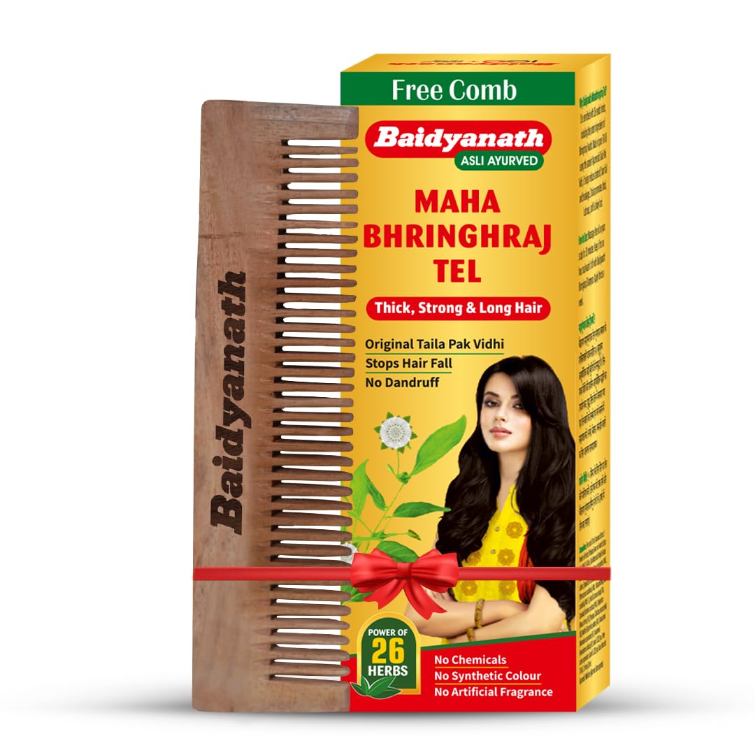 Baidyanath Mahabhringraj Oil Scalp Massage Oil 100ml Hair Loss Premature Greying Dandruff Sleeplessness Head Ache