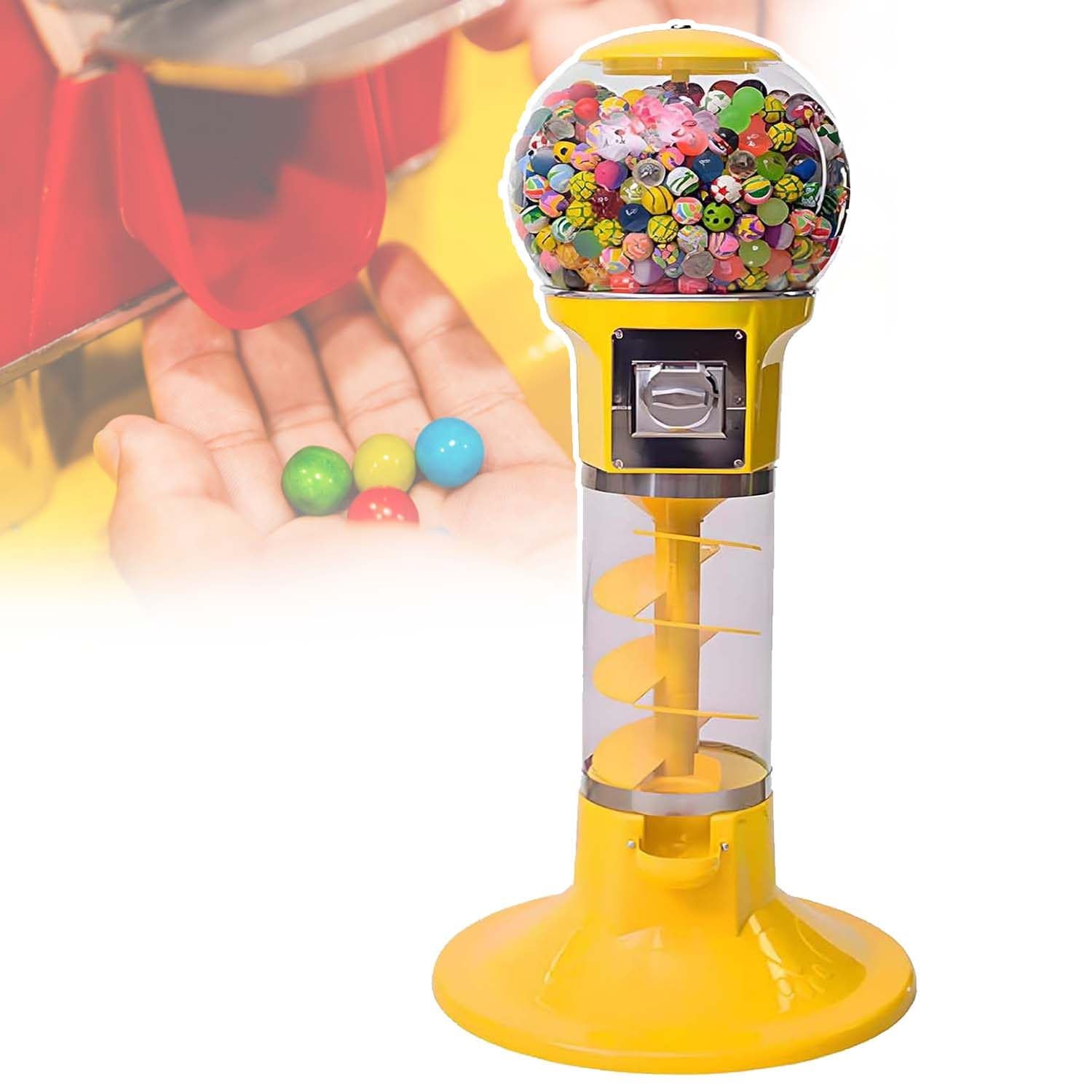 Gashapon Expendedora de Cápsulas Dispensador de Bolas de Chicles Máquina Gacha de Dulces Máquina Gashapon de Cápsulas de Caramelos de Dulces para Cápsulas Retro Yellow