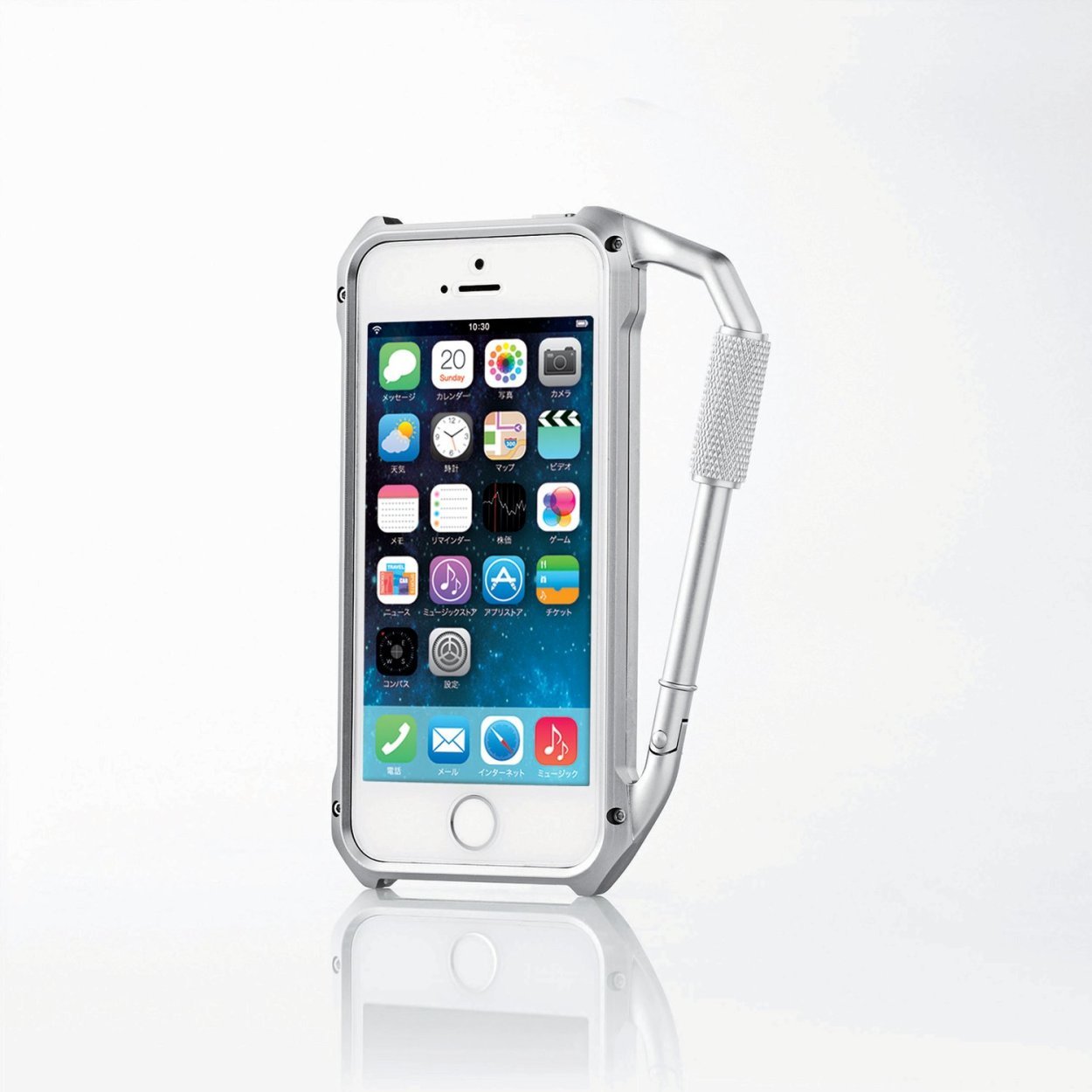 Amazon.co.jp: ELECOM iPhone5 5s用カラビナバンパーケース シルバー
