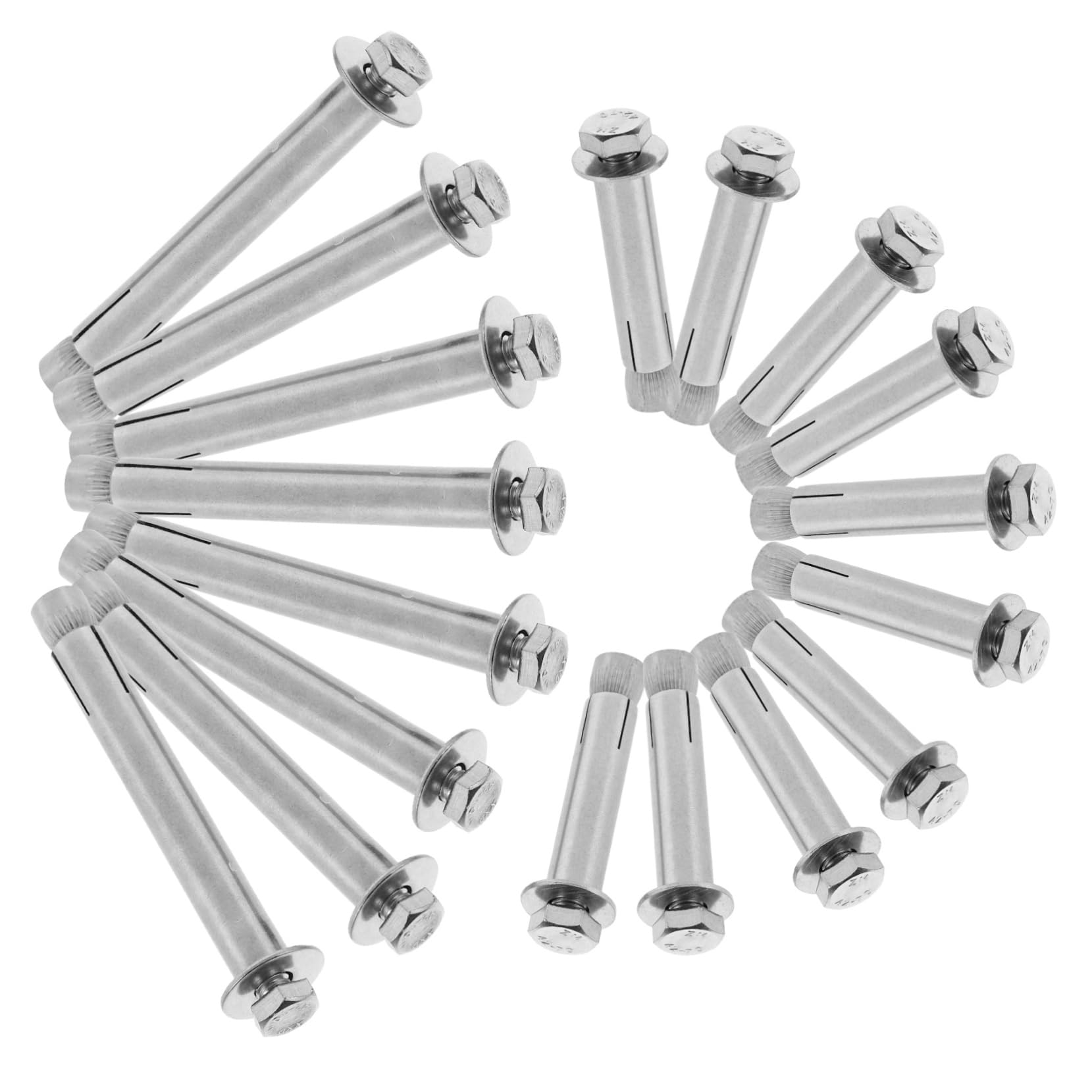 20 Pcs Tornillos de Expansión de Acero Inoxidable, Perno de Alta Resistencia Manguito Interno, Perno de Expansión Hexagonal para Fijación en Construcciones y Reparaciones