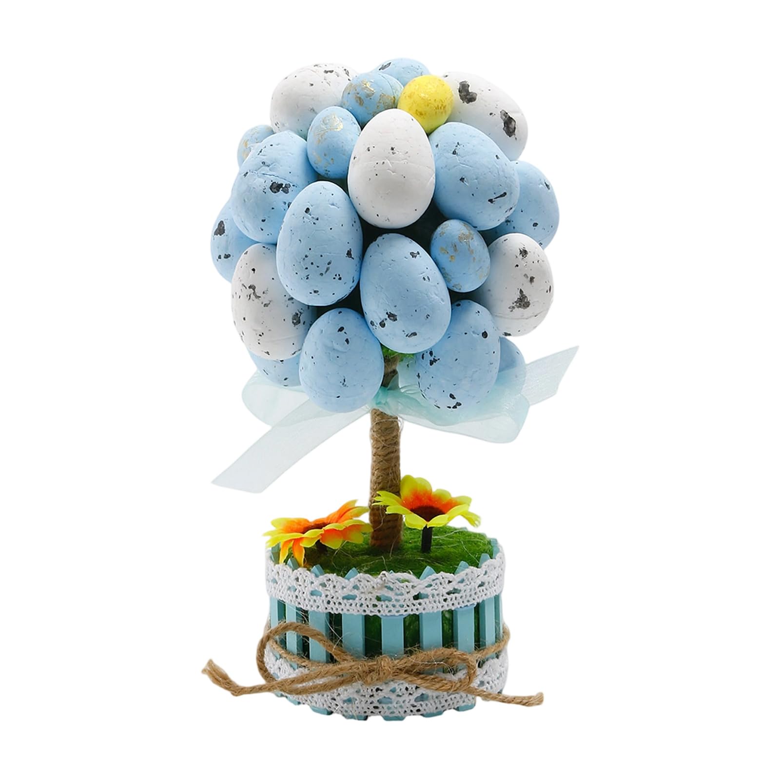 NVOQILIN Multifunctional Easter Themed Artificial Plant Decor with Eggs for Celebration Ambiance Easter Artificial Eggs Plant Ornament for Home Decor Easy Maintenance