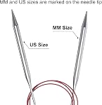 uxcell Size US 11 (8mm) Knitting Needles Circular Needle 40 Inch(100cm) Round Metal Stainless Steel Needle for Handmade Projects DIY Knit Blankets