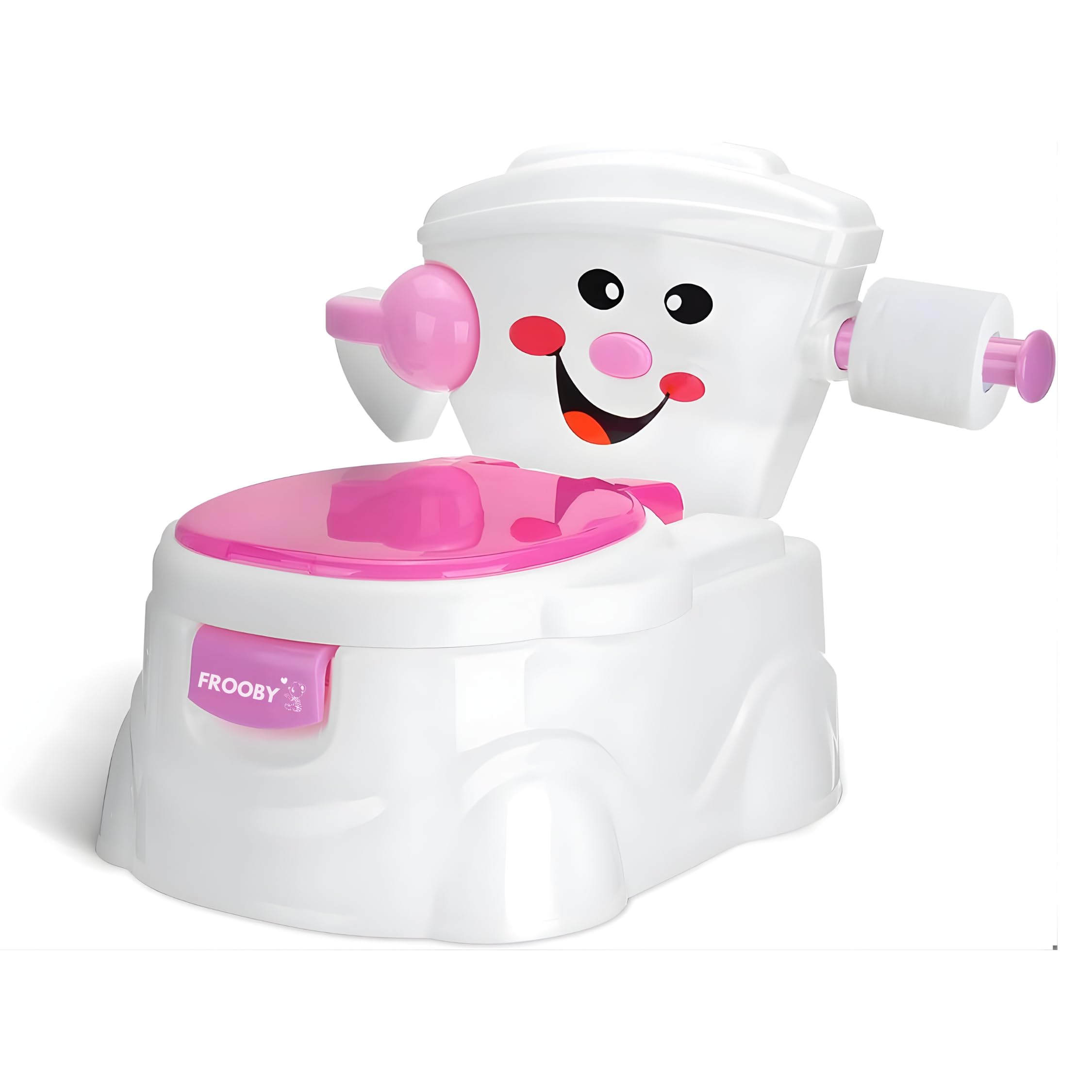 2 in 1 Kids Potty Baby Training Toilet Seat, Baby Potty Training Chair, Splash Guard Toddler Training Potty Seat Removable Bowl, Paper Holder Portable Safety Urinal Pot 6 Months to 5 Years Kids (PINK)