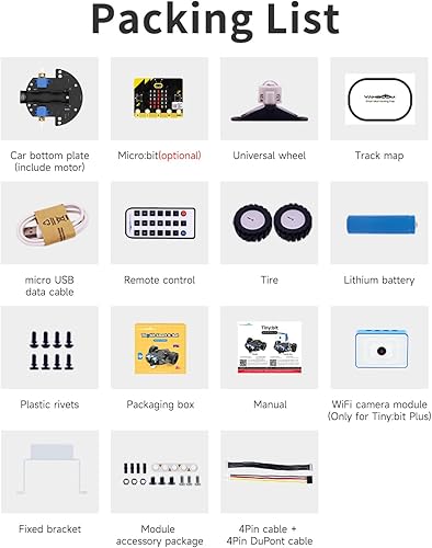 Vista 24 de Yahboom Micro:bit Kit de construcción de ciencia de codificación para bricolaje, juguetes inteligentes, kit robótico para automóvil, aprendizaje