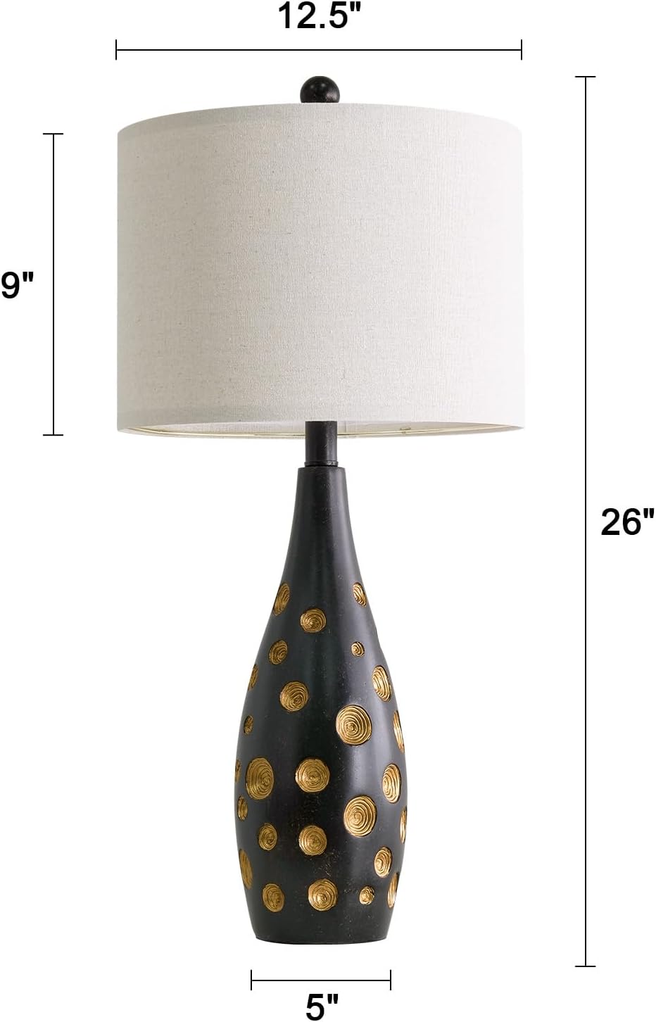 BOBOMOMO 26” Table Lamps Set of 2 for Living Room Bedroom, Modern Gold Accent Bedside Lamps with Linen Shade & Rotary Switch, Modern Farmhouse Nightstand Lamps for End Tables, Home Decor