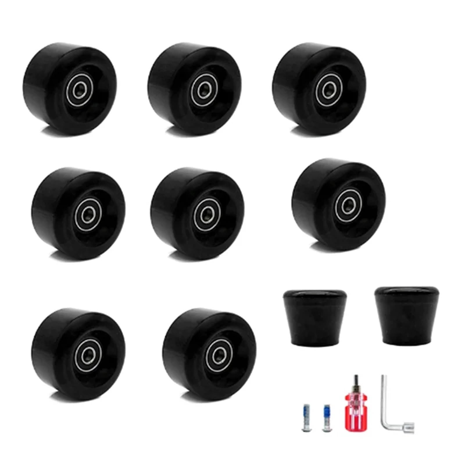 Longboard Skateboard Roues Roller Roues Double Rangée Patins à roulettes 4 roues en ligne Patins à glace PU Haute élasticité Ensemble de pneus