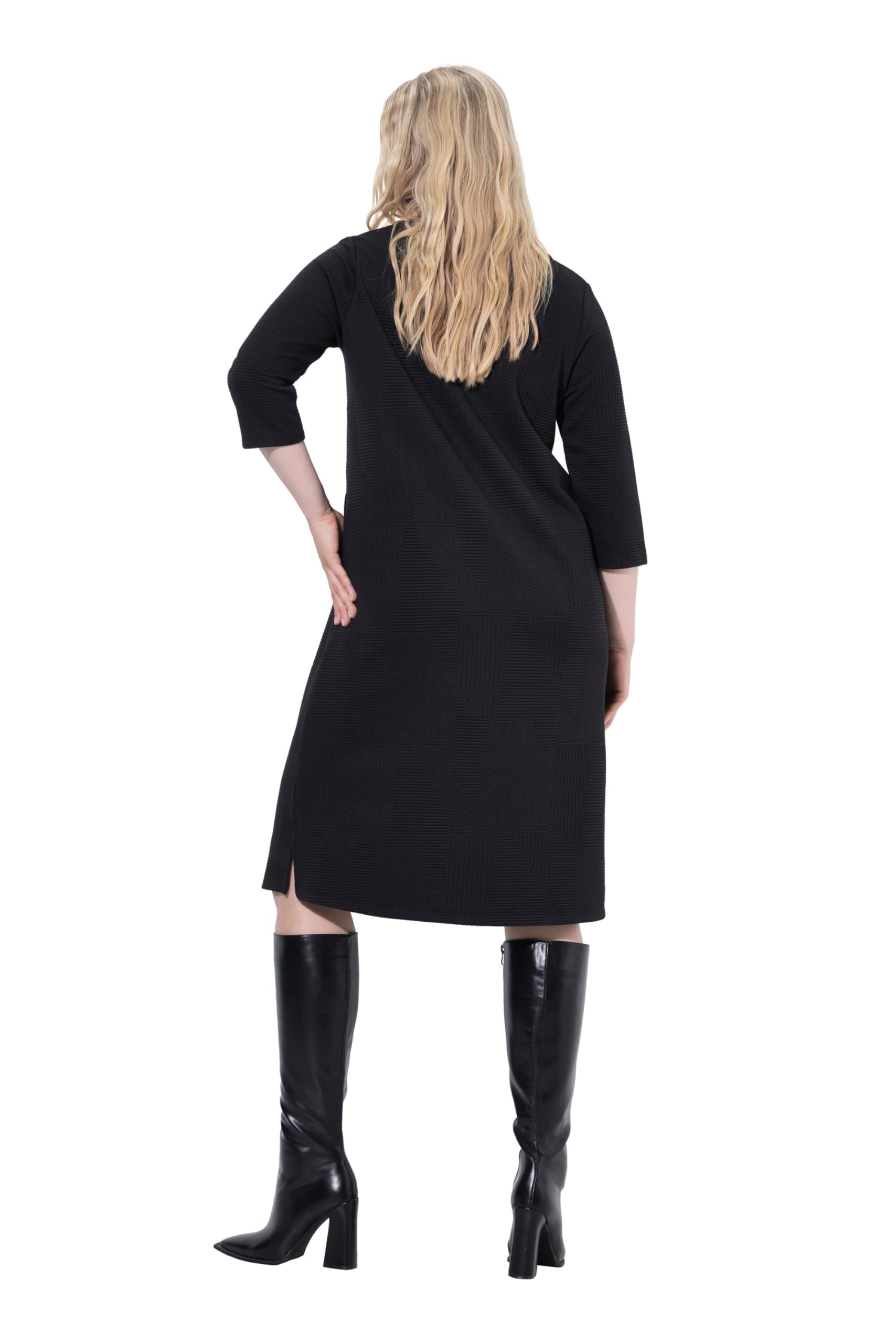 Ulla Popken Sweatkleid, Strukturware Abiti Donna