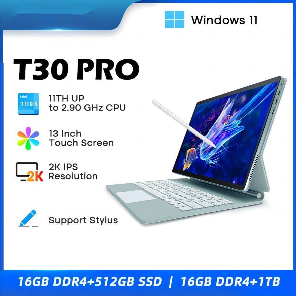 Tablets Portáteis T30 Pro bosnyyds 2-in-1 Laptop 13 Polegadas 2K