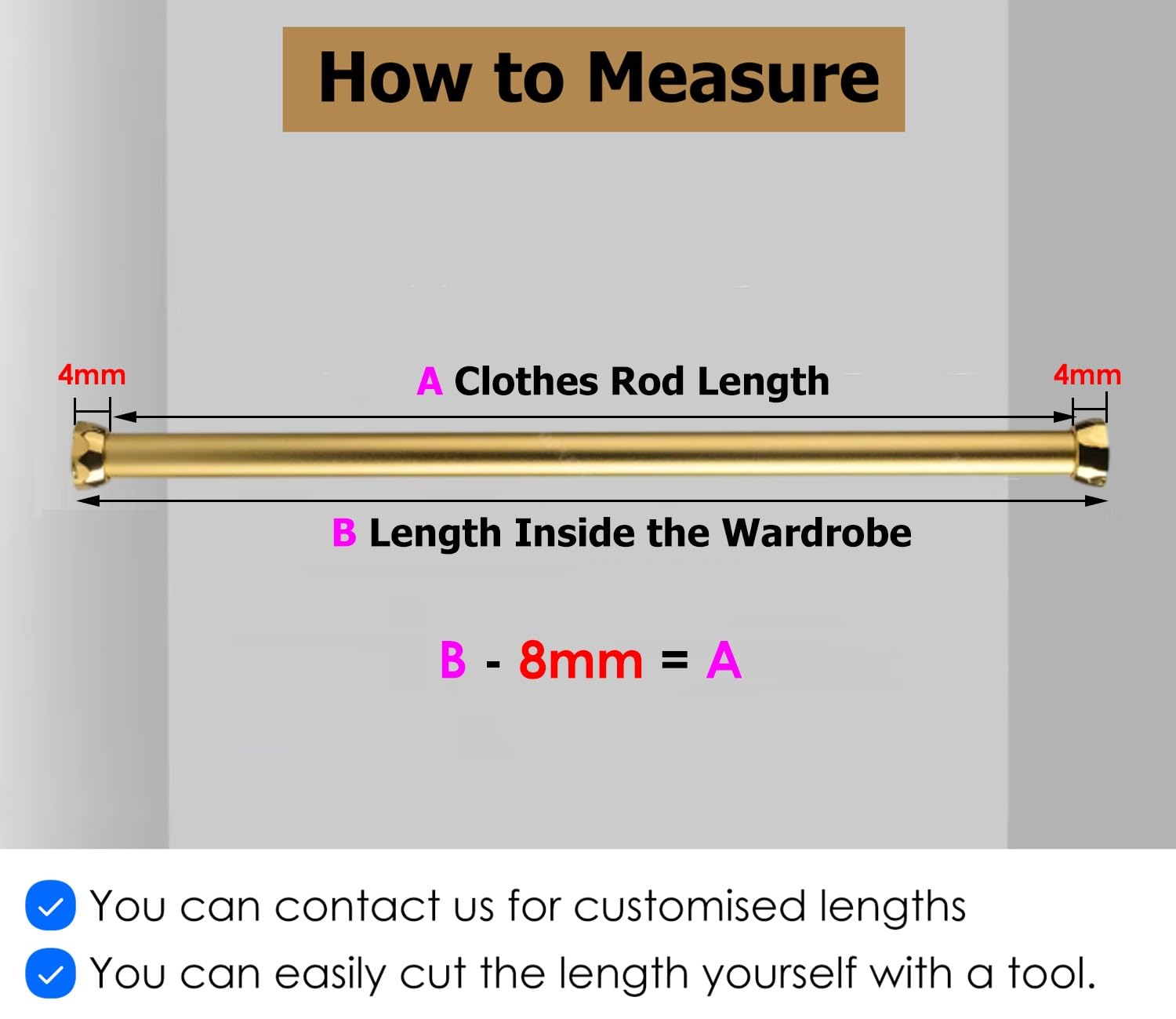 Tringle Penderie Tringle à Vêtements Ronde en Bronze Champagne, Tube de Support Robuste pour Vestiaires Commerciaux, Fenêtres, Placards et Valets de Chambre(72inch/183cm)