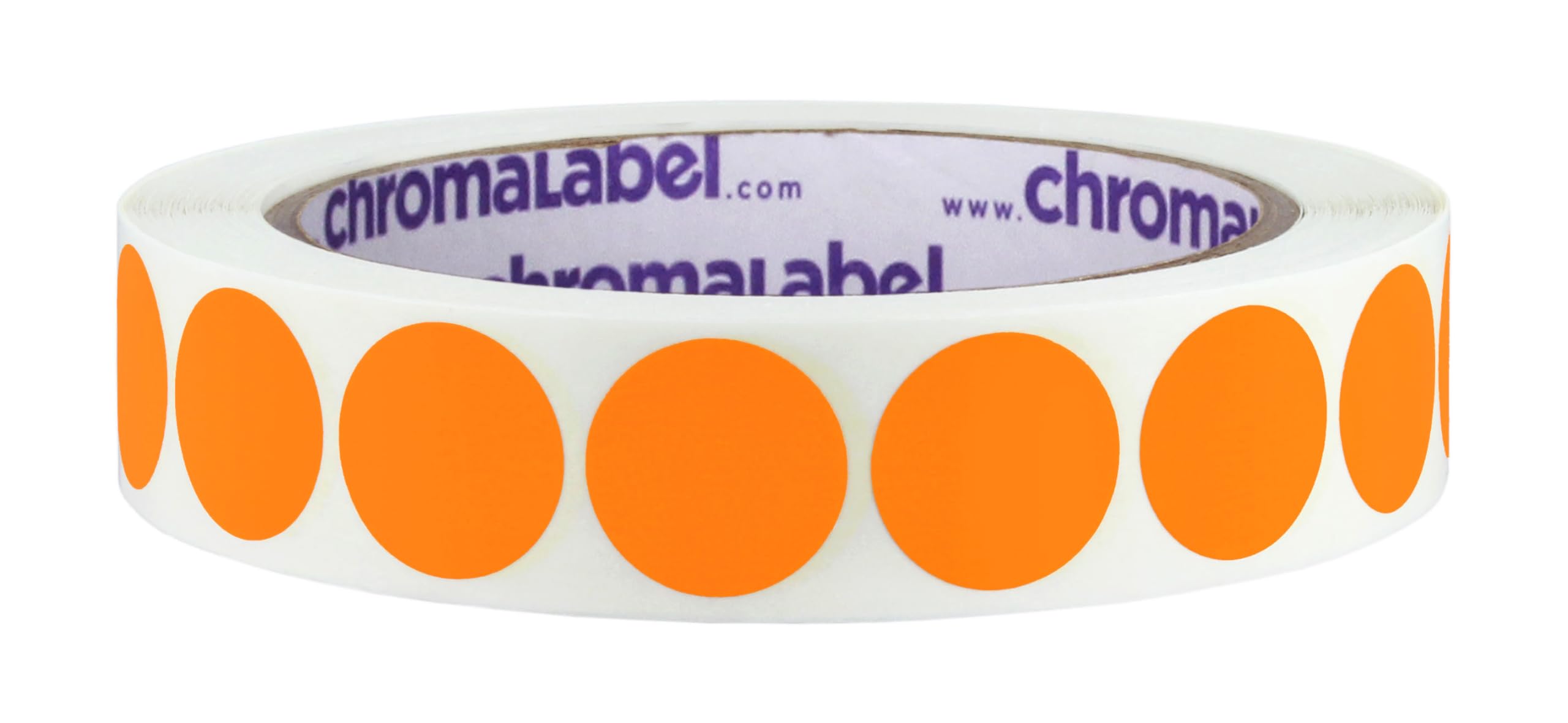 ChromaLabel 0.75 Inch Round Label Removable Color Code Dot Stickers, 1000 Labels per Roll, Orange