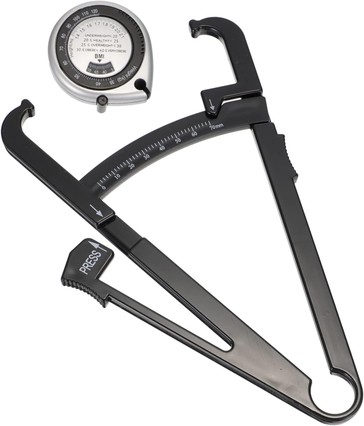 Didiseaon 2pcs Skinfold Caliper and Bmi Measuring Tape Set for Analysis Portable Body Measurement Tool for Men Women and Boys and Girls Accurate Fat Tester and Analyzer