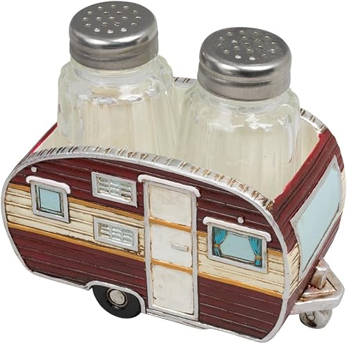Retro Camper - Salero y pimentero, 4.25 pulgadas de altura, cerámica