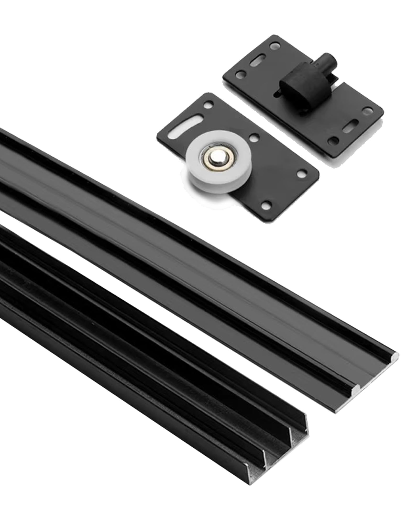 Kit de herrajes para puertas correderas para armarios y gabinetes, sistema de deslizamiento suave y silencioso