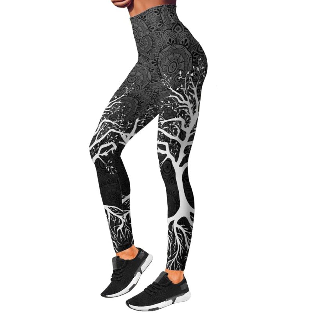 Damen Zucker Schädel Yoga Outfits für Frauen 2 Stück Sets, Weihnachten Tank Tops Leggings Training Activewear für Mädchen
