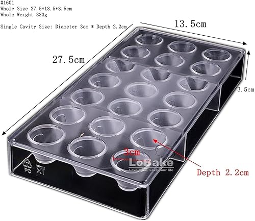 Miniatura 2 de LoBake 21 cavidades de diámetro 1.2 in forma de cono de policarbonato PC chocolate molde caramelo cubo de hielo molde Sugarcraft moldes DIY hornear