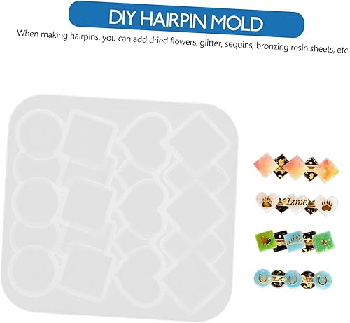 Miniatura 2 de COHEALI 4 Pcs Hairpin Silicone Mold Hair Clip Hairpin Handicraft Maker Barrette Resin Molds Jewelry Molds Crystal Hair Accessories Jewelry Resin