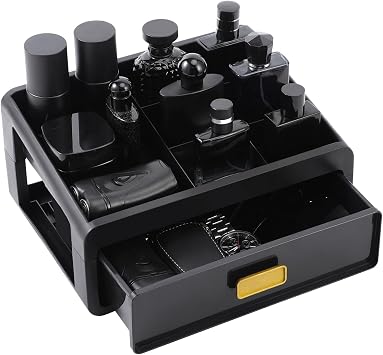 EHORIA Organizer For Men,Bathroom Organizers,Cologne Organizer,Dresser Organizers,Bathroom Sink Organizer,Counter Storage,Cologne Stand,Drawer Perfume Display Holder,Gifts for MensBLACK