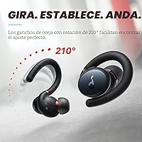 Vista 2 de Soundcore Anker-Auriculares entrenamiento Sport X10, true wireless bluetooth 5.2, ganchos giratorios orejas, graves profundos, IPX7, prueba sudor