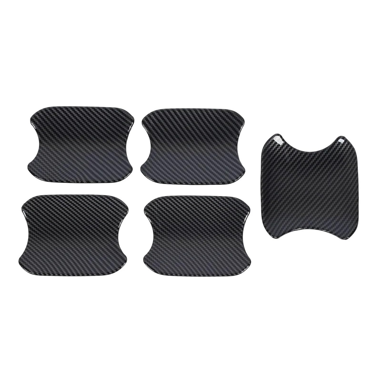 POKNGBI Car Door Handle 5PCS Car Exterior Door Handle Bowl Cover Protective Sticker Scratch Fit for Ford Fit for Bronco 2021+(Carbon Fiber Style)
