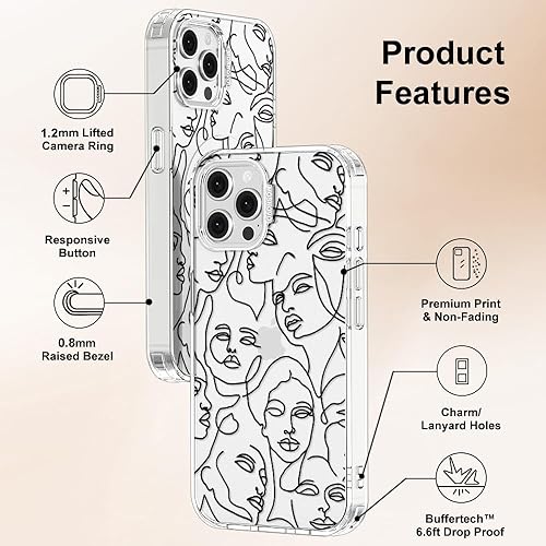 Miniatura 6 de MOSNOVO Buffertech - Funda para iPhone 14 Plus, Impacto de caída de 6.6 pies Antidespegable Funda protectora de TPU transparente a prueba de golpes