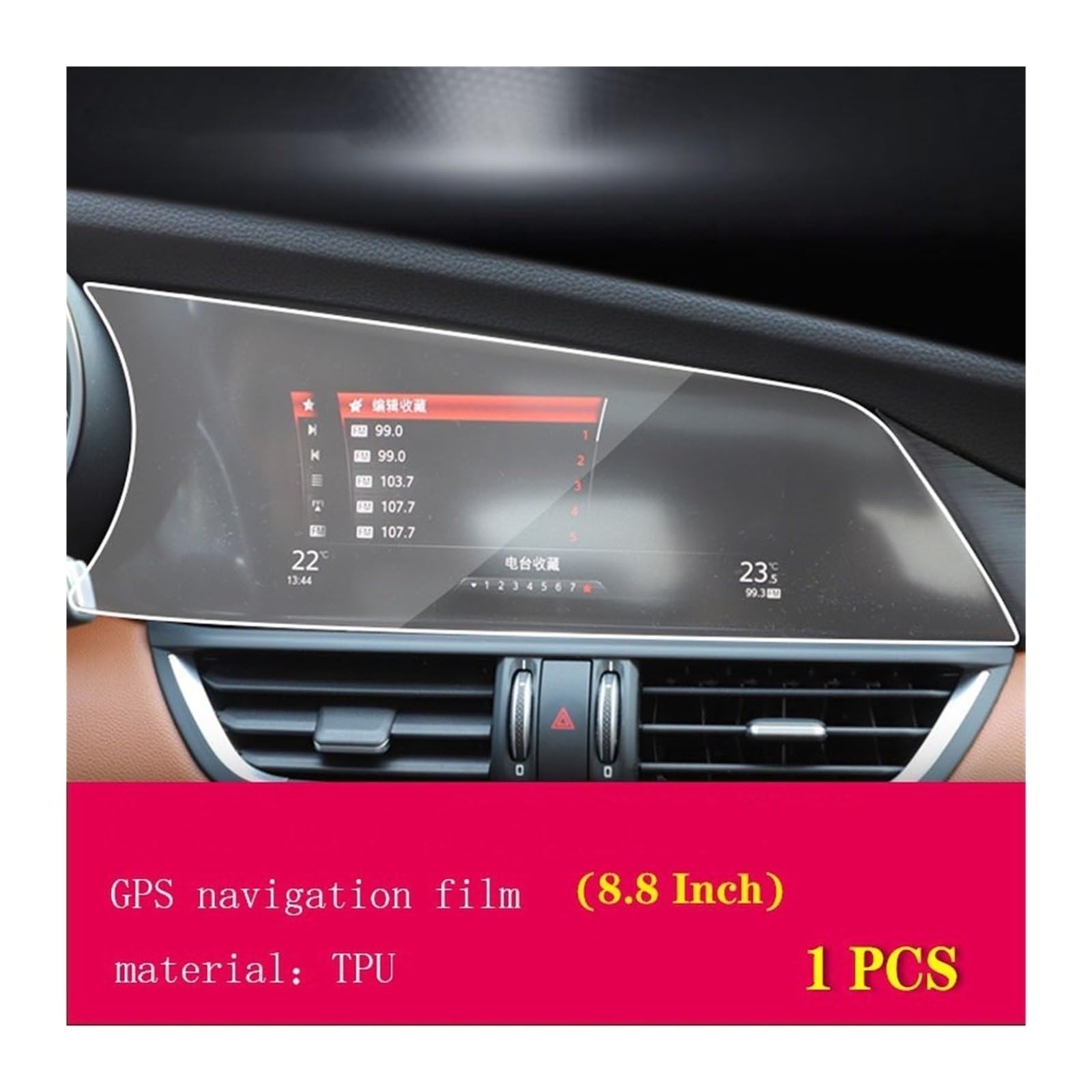 Pellicola display per GPS Compatibile Con Alfa Per Romeo Per Giulia 2015-2022 2023 Navigazione GPS Per Auto Pellicola Protettiva Schermo LCD Protezione Per Copertura In TPU Membrana 8,8 Pollici ( Colo