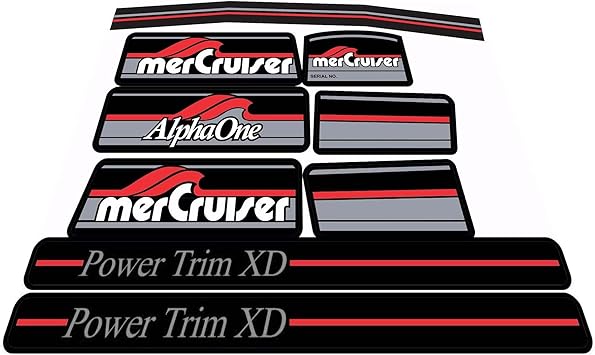 Jeu D'autocollants 'Bélier Rouge' (Red Ram) Pour Embase Mercruiser Alpha One Gen One - Référence 37-13682A90