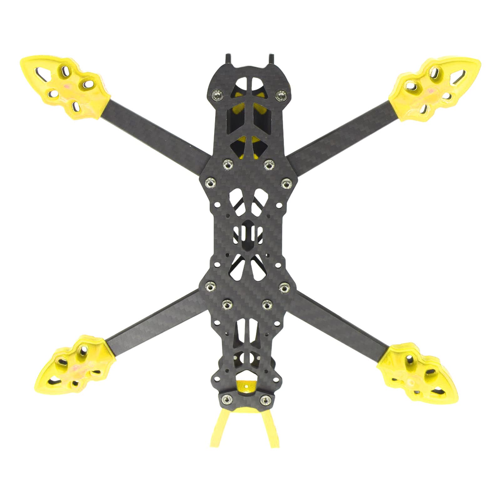 Rama drona wyścigowego Yizisecce FPV, rama quadkoptera z włókna węglowego 225 mm do akcesoriów dronów RC, lekka konstrukcja, wysoka wytrzymałość, łatwy montaż, (żółty)