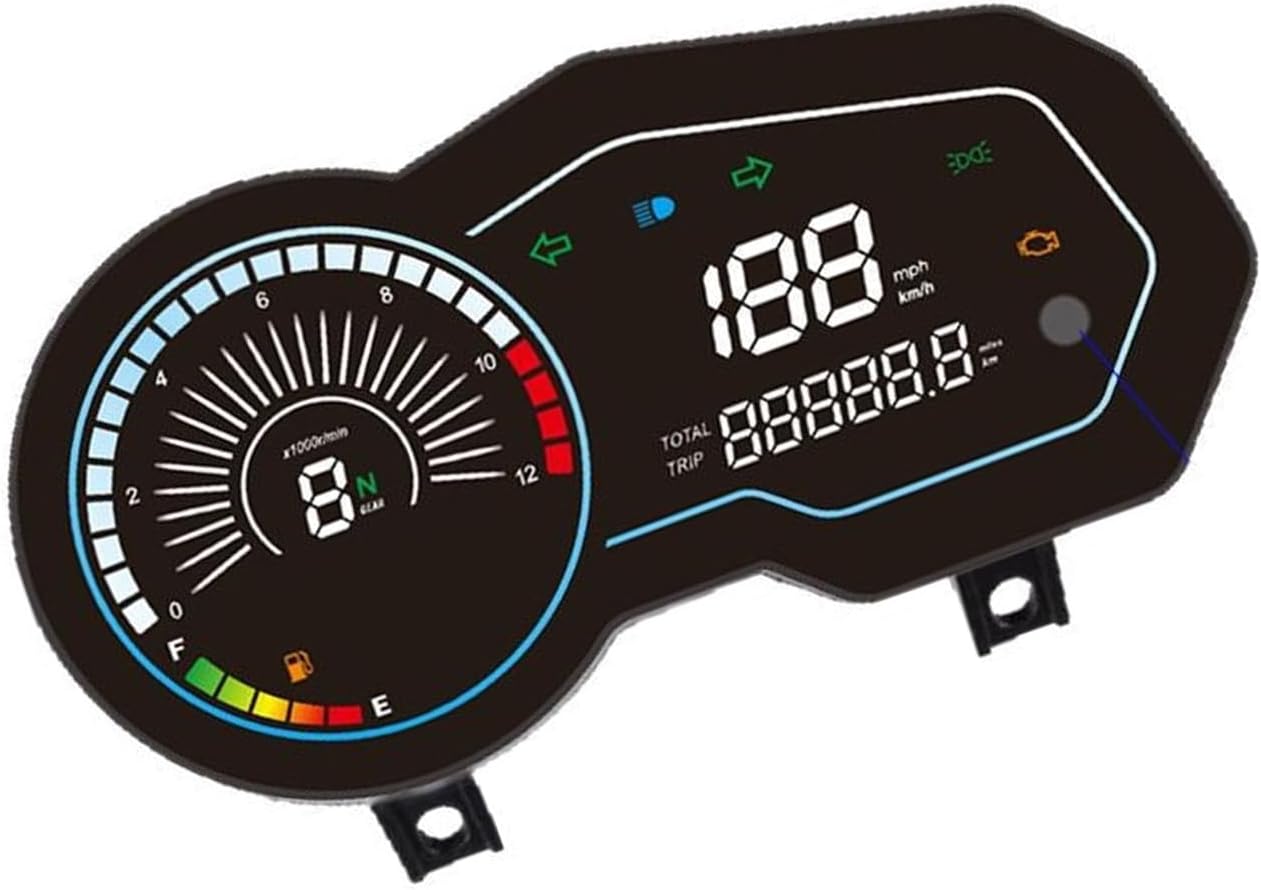 Waterproof Motorcycle Dashboard Speed Cluster Tachometer With Large LCD Digital Screen For Ltalika 150sz 170z Motorcycle Multifunction Display RPM Speedometer