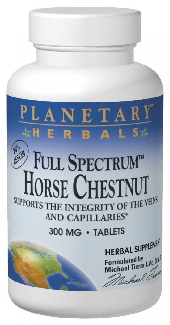 Planetary Herbals Full Spectrum Horse Chestnut, 300 mg, Tablets, 120 tablets (Pack of 2)