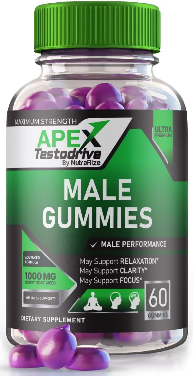Apex Testodrive Gummies - Apex Testodrive Dietary Supplement for Men, Apex Testodrive Won All-Natural Formula for Overall Wellness and Peak Performance, Apex Testo Drive Gomitas Reviews (60 Gummies)