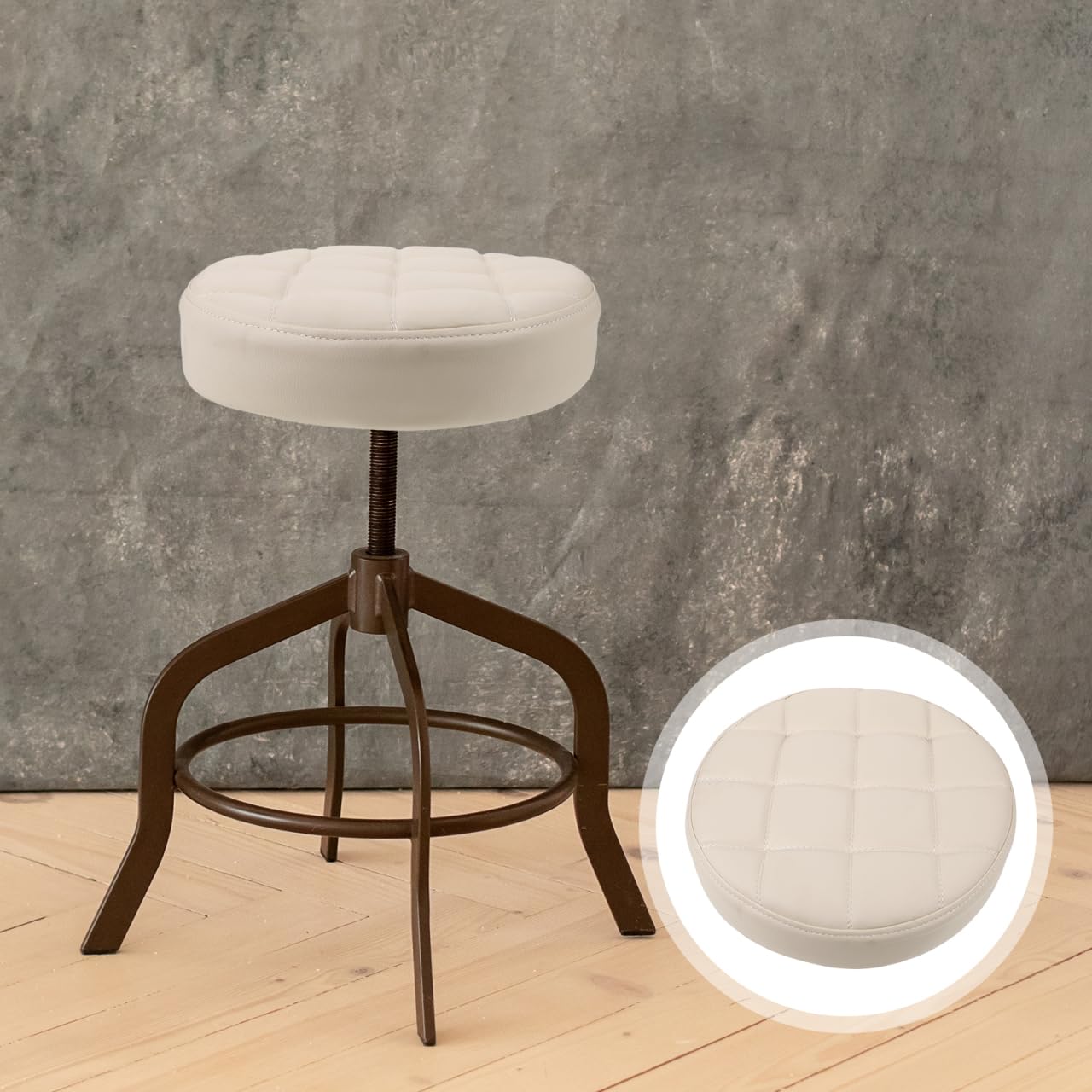 PRETYZOOM Coussin De Siège Rond en PU 12.60X12.60X2.95 Pouces Remplacement pour Tabouret De Bar Confortable Usage Restaurant Et Maison