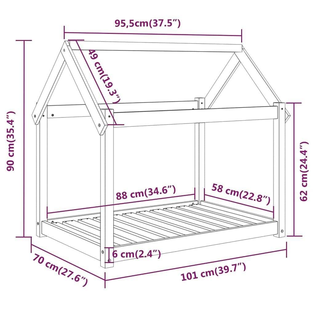 Cuccia per cani in legno di pino massiccio, 101 x 70 x 90 cm, morbido cuscino imbottito, divano antiscivolo, materasso lavabile, lettino per cuccioli e anziani, colore: marrone miele