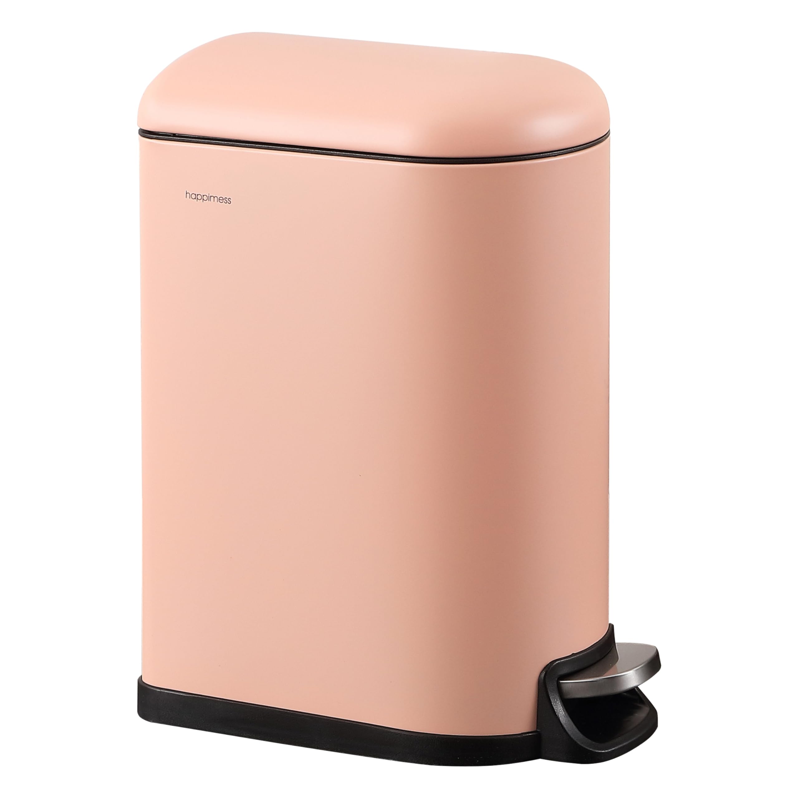 happimess HPM1009G Roland Mini 2.6-Gallon Step-Open Trash Can, Flamingo Pink,with Soft-Close Lid, Fingerprint Resistant, Modern, Minimalistic for Home