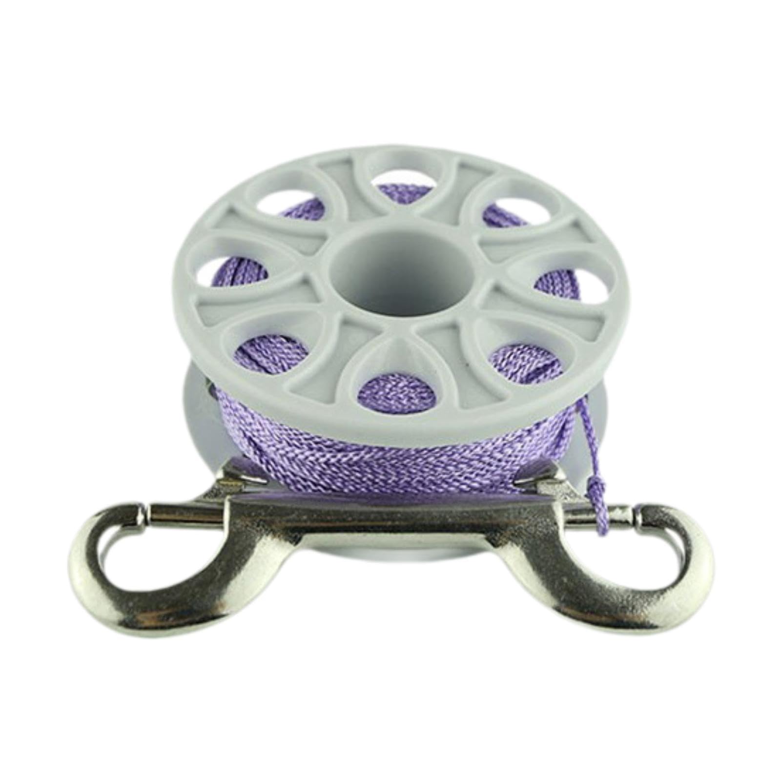 Vaveren Finger Spool Scuba Diving Reel, Easy Grip Compact Dive Reel Scuba Spool Finger Reel for Snorkeling Wreck Exploration Supply, Violet Line
