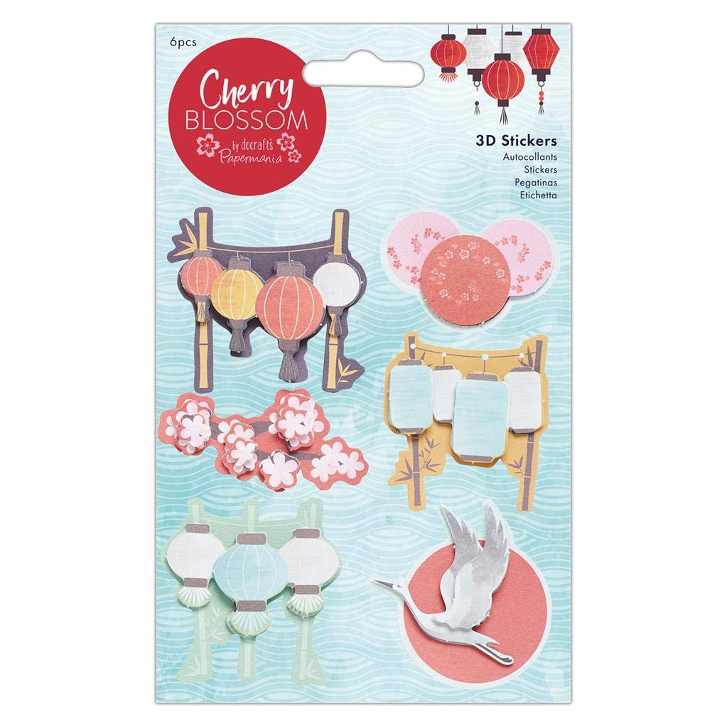 Papermania 3D Stickers - 6 Pieces - Cherry Blossom