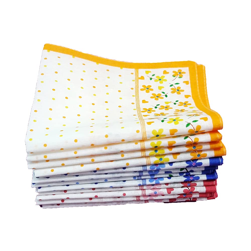 Khillayox™ Women's Cotton Floral Pattern Handkerchief Multicolor (36) 2