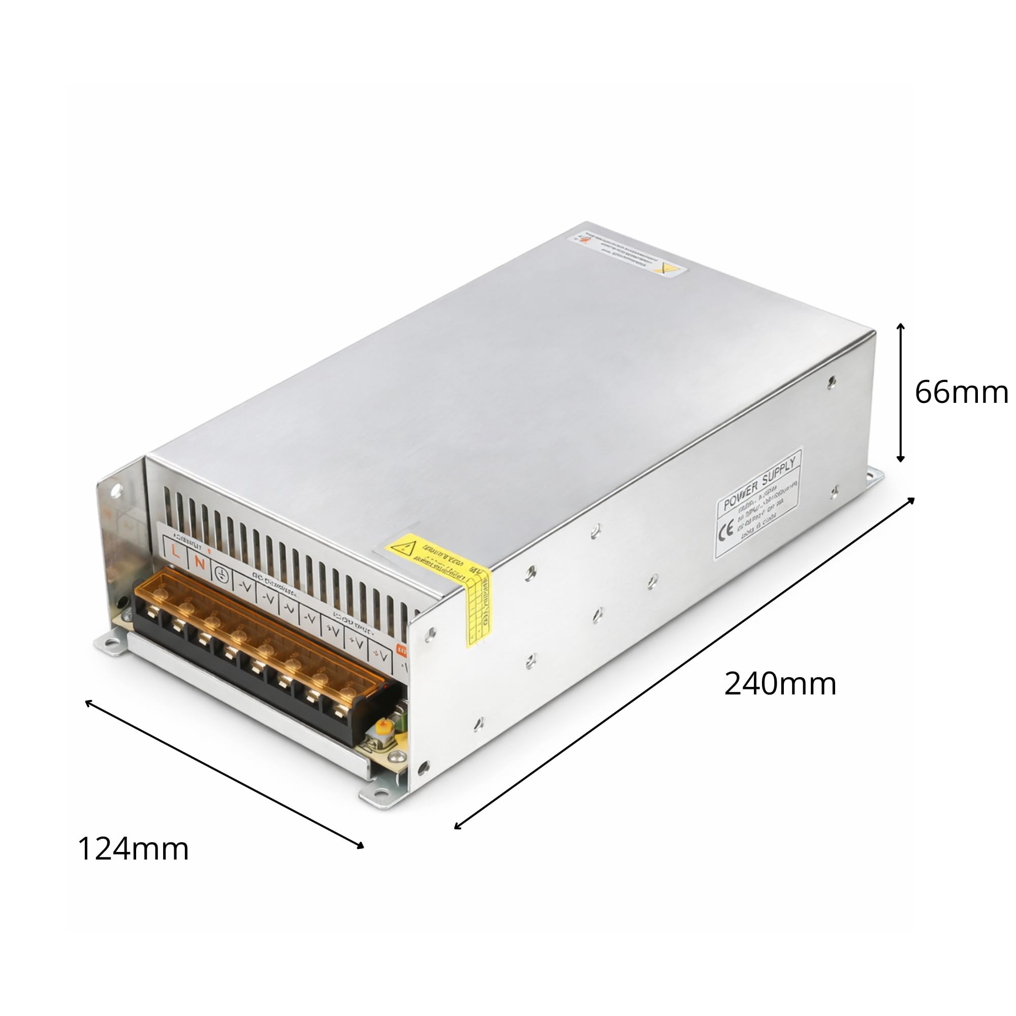 Jandei - Netzteil Transformator 110/220V AC auf 24V DC, Installationen für Pixel LED, Streifen oder Niederspannungsgeräte (24V-25A-600W-IP20)