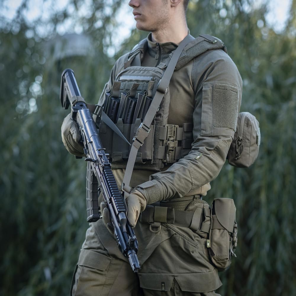 M-Tac 3-punktowy pasek do broni, szybko regulowalny pasek Texcel, wytrzymałe klamry WJ, idealny dla wojska, policji, Airsoft, zastosowania taktyczne